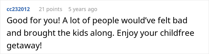 Comment box on a social media post discussing a friend who doesn’t understand why she can’t bring her clingy children on vacation. Comment box on a social media post discussing a friend who doesn’t understand why she can’t bring her clingy children on vacation.