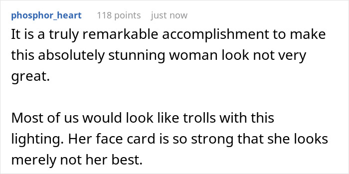 User comment on Meghan Markle's makeup-free cover photo, discussing lighting and appearance about to sneeze moment. User comment on Meghan Markle's makeup-free cover photo, discussing lighting and appearance about to sneeze moment.