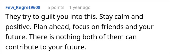 Comment advising to stay calm and positive after teen refuses to babysit step-siblings, causing dad to be fuming.