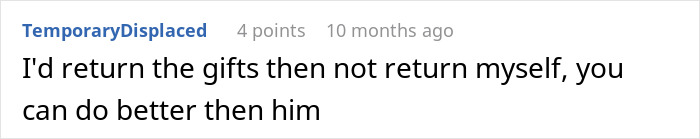 Screenshot of an online comment about a woman buying expensive gifts for boyfriend&rsquo;s kids but not allowed to spend Christmas with them.