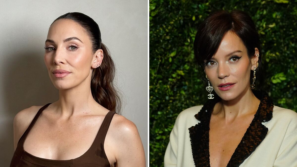 Two celebrities posing for photos, highlighting unexpected stars featured on members-only fan pages.