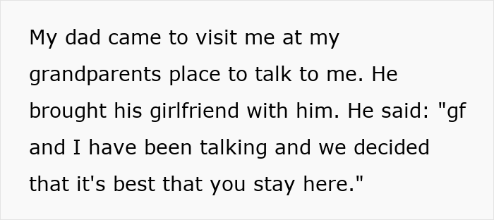 Teen leaves home after dad chooses his girlfriend over her, raising questions about too late for adoption and family conflicts.