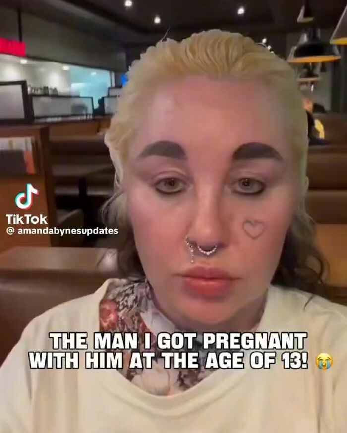 Amanda Bynes in a TikTok video breaking silence after viral Dan Schneider claim with facial tattoos and septum piercing. Amanda Bynes in a TikTok video breaking silence after viral Dan Schneider claim with facial tattoos and septum piercing.