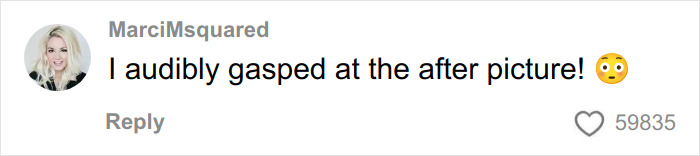 Comment from user MarciMsquared expressing shock after seeing a photo related to tree law and neighbor dispute. Comment from user MarciMsquared expressing shock after seeing a photo related to tree law and neighbor dispute.