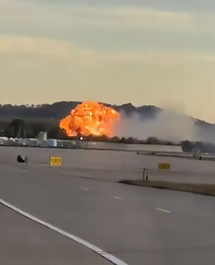 Fireball and smoke burst on runway during UPS plane crash with multiple casualties at airport in daylight. Fireball and smoke burst on runway during UPS plane crash with multiple casualties at airport in daylight.