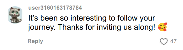 Comment on social media praising a woman’s mental health advocacy journey after her personal struggles and face tattoo.
