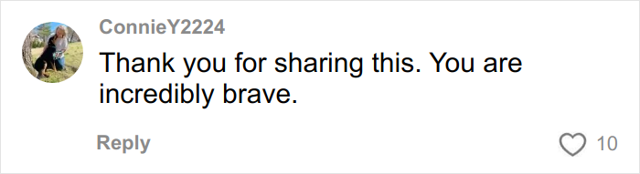 Comment on social media post thanking a woman for sharing her story and acknowledging her bravery as a mental health advocate with a face tattoo. Comment on social media post thanking a woman for sharing her story and acknowledging her bravery as a mental health advocate with a face tattoo.