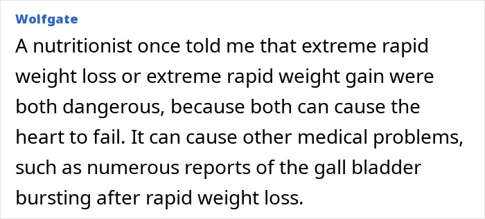 Text excerpt discussing health risks of extreme weight changes, related to fitness coach and binge-eating challenge involving mayo. Text excerpt discussing health risks of extreme weight changes, related to fitness coach and binge-eating challenge involving mayo.