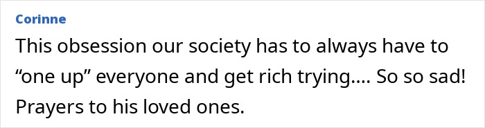 Comment about fitness coach tragedy, expressing sadness and prayers for the loved ones affected by the binge-eating challenge. Comment about fitness coach tragedy, expressing sadness and prayers for the loved ones affected by the binge-eating challenge.