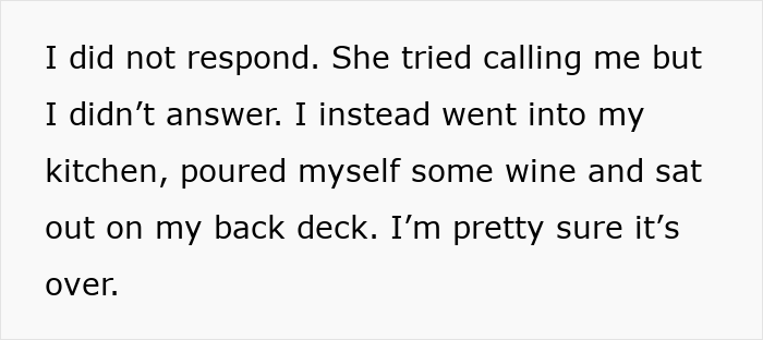 Text on screen describing ignoring a clingy friend to enjoy a solo moment on the back deck, reflecting on friendship challenges. Text on screen describing ignoring a clingy friend to enjoy a solo moment on the back deck, reflecting on friendship challenges.