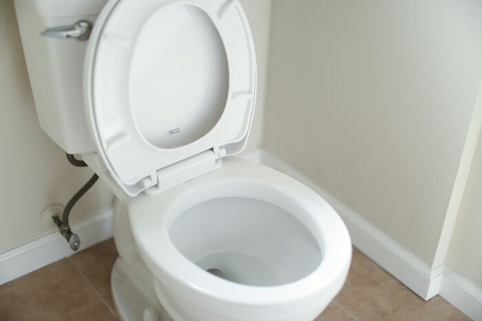 Close-up of a toilet with the lid open illustrating surprising habits discovered about a partner after moving in together.
