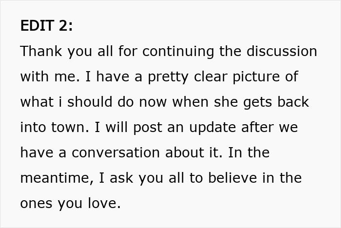Text excerpt from a discussion about a mom’s impact on her daughter’s happy relationship after sending her on a date.