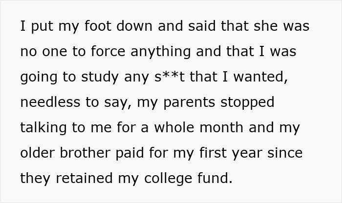 Alt text: Woman refuses to give up amazing career opportunity due to parents favoring spoiled golden-child sister. Alt text: Woman refuses to give up amazing career opportunity due to parents favoring spoiled golden-child sister.