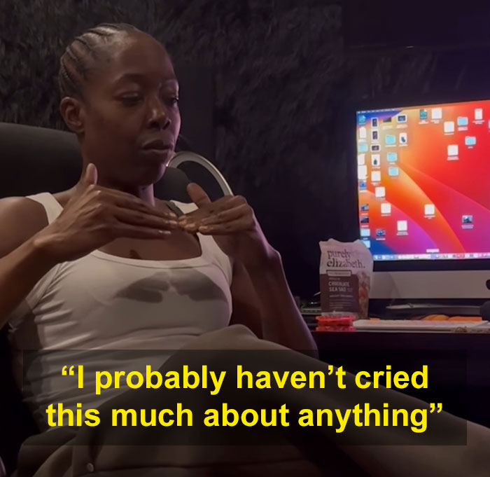 Trans woman sharing her experience after confrontation with lesbian in gym locker room during emotional interview. Trans woman sharing her experience after confrontation with lesbian in gym locker room during emotional interview.