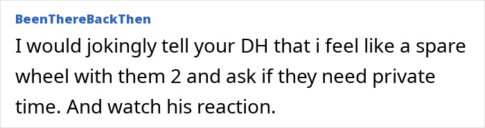 Comment on online post about a man spending a holiday glued to wife's friend, raising suspicion from the wife. Comment on online post about a man spending a holiday glued to wife's friend, raising suspicion from the wife.