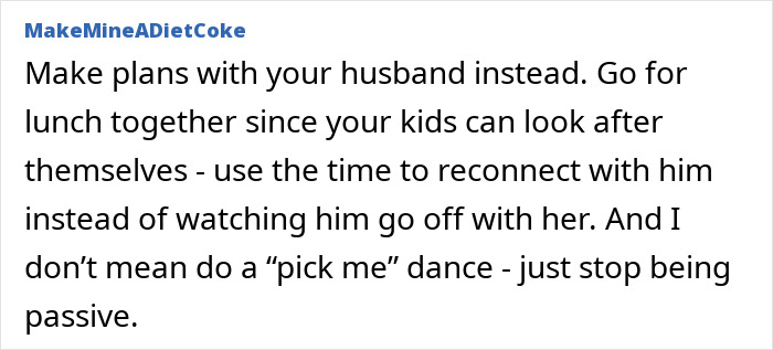Alt text: Man spends holiday glued to wife’s friend, with suspicious wife feeling something is off during their time together. Alt text: Man spends holiday glued to wife’s friend, with suspicious wife feeling something is off during their time together.