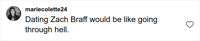 Social media comment mentioning dating Zach Braff and hinting at challenges related to Florence Pugh age gap discussion. Social media comment mentioning dating Zach Braff and hinting at challenges related to Florence Pugh age gap discussion.