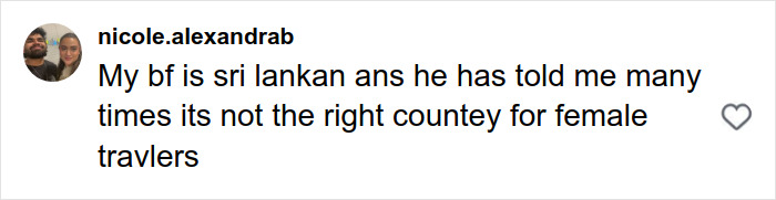 Comment from woman revealing disturbing truth about solo traveling warns about female travelers' safety risks. Comment from woman revealing disturbing truth about solo traveling warns about female travelers' safety risks.