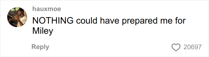 Comment on social media from user hauxmoe about tattoo regrets related to Miley, going viral with many likes. Comment on social media from user hauxmoe about tattoo regrets related to Miley, going viral with many likes.