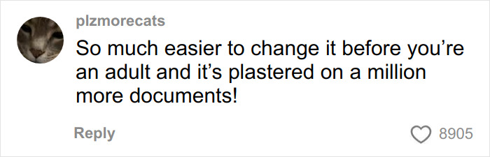 Comment about the ease of changing a racist name before adulthood, related to bullying and school pressures. Comment about the ease of changing a racist name before adulthood, related to bullying and school pressures.