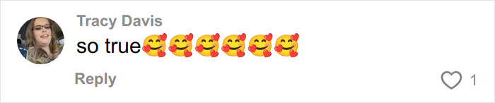 Screenshot of a social media comment reading so true with multiple smiling face with hearts emojis, related to influencer red flags. Screenshot of a social media comment reading so true with multiple smiling face with hearts emojis, related to influencer red flags.