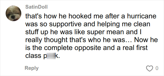 Comment by SatinDoll discussing how someone's behavior shifted, reflecting red flags linked to narcissist traits. Comment by SatinDoll discussing how someone's behavior shifted, reflecting red flags linked to narcissist traits.