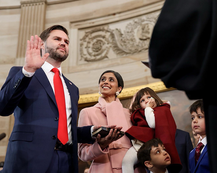 Usha Vance addressing split rumors amid JD Kirk marriage meltdown, captured in a candid family moment.
