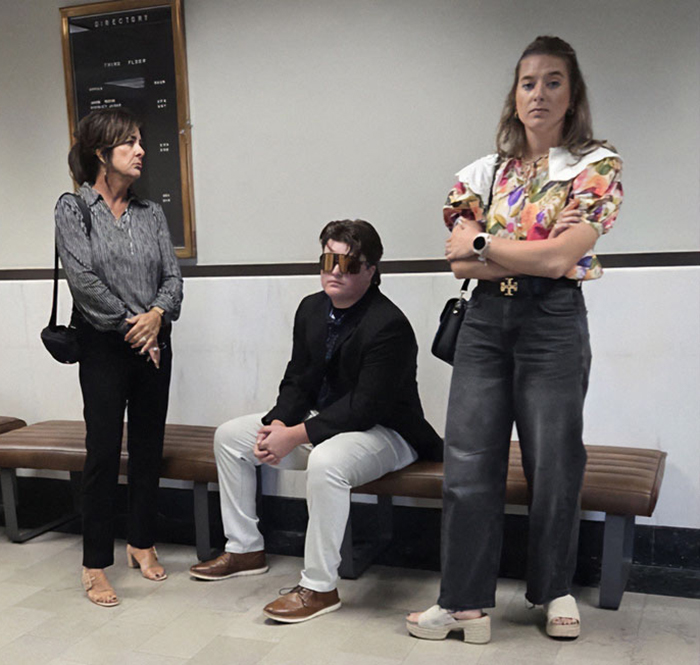 Three people inside a courthouse amid protests erupting across Oklahoma over teen case controversy. Three people inside a courthouse amid protests erupting across Oklahoma over teen case controversy.