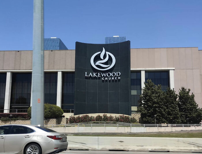 Lakewood Church building exterior on a clear day, linked to woman's social experiment with US megachurches. Lakewood Church building exterior on a clear day, linked to woman's social experiment with US megachurches.