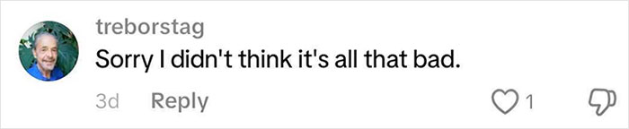Instagram comment by treborstag saying sorry I didn’t think it’s all that bad, related to 70,000 prompts Coca-Cola holiday commercial AI discussion.