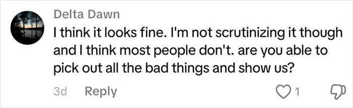 Comment from Delta Dawn questioning if viewers can identify all the bad aspects in Coca-Cola’s holiday commercial AI prompts discussion.
