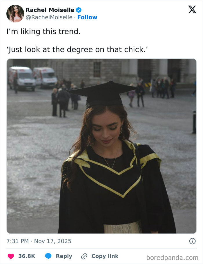 Young woman in graduation robe and cap looking down, celebrating women's success with her PhD achievement. Young woman in graduation robe and cap looking down, celebrating women's success with her PhD achievement.