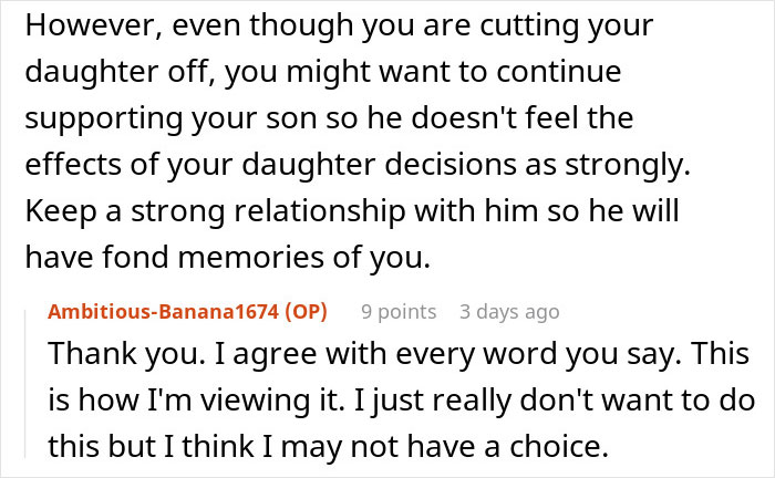 Text conversation showing a father struggling with his teen’s rude attitude and considering family separation.