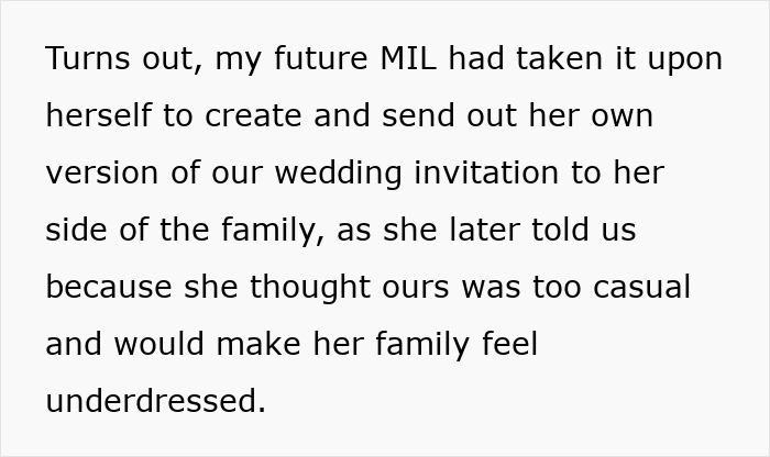 Bride shocked after mother-in-law secretly sends out separate wedding invitations to protect family image.