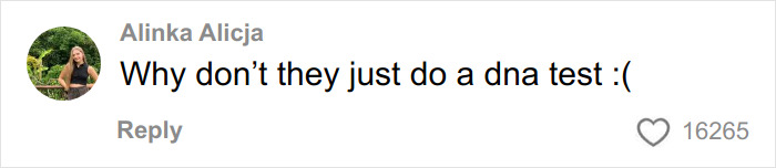Comment by Alinka Alicja questioning why a DNA test wasn't done, with 16,265 likes in a social media thread about a Las Vegas museum.