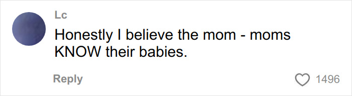 Comment highlighting a mom's belief that mothers recognize their babies, related to claims of a skinned body display in a Las Vegas museum. Comment highlighting a mom's belief that mothers recognize their babies, related to claims of a skinned body display in a Las Vegas museum.