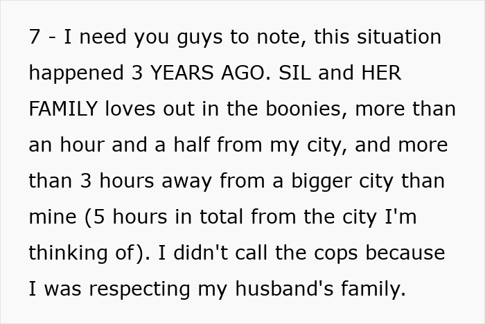 Text excerpt describing a woman sharing her emotional experience with her sister-in-law’s opinion during Thanksgiving.