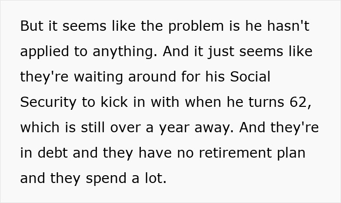 Text excerpt discussing Social Security delay, debt issues, and lack of retirement plan in a newlywed's desperate call to radio. Text excerpt discussing Social Security delay, debt issues, and lack of retirement plan in a newlywed's desperate call to radio.