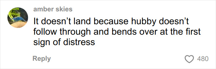 Comment by amber skies expressing frustration about a newlywed husband not following through during distress moments. Comment by amber skies expressing frustration about a newlywed husband not following through during distress moments.