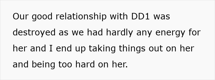Text excerpt describing challenges with a 3-year-old child, highlighting daily screaming and meltdowns taking a toll on the family.