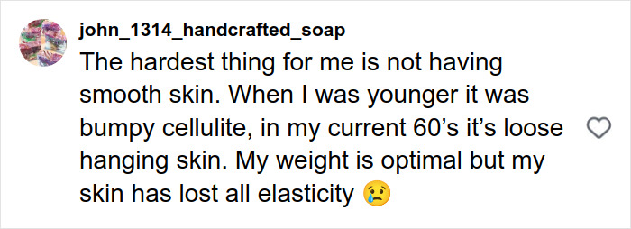 Comment on skin texture and aging, mentioning loose skin and lack of elasticity related to Paulina Porizkova’s perfect imperfections.