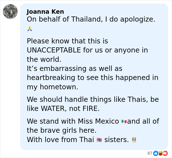 Alt text: Supportive message for Miss Mexico amid drama at Miss Universe over VP’s controversial comment Alt text: Supportive message for Miss Mexico amid drama at Miss Universe over VP’s controversial comment