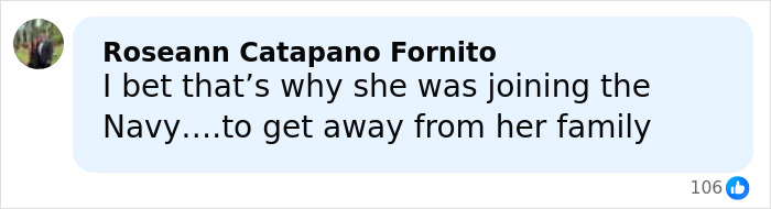 Comment about stepbrother of teen slain in cruise, expressing belief she joined Navy to escape family situation. Comment about stepbrother of teen slain in cruise, expressing belief she joined Navy to escape family situation.