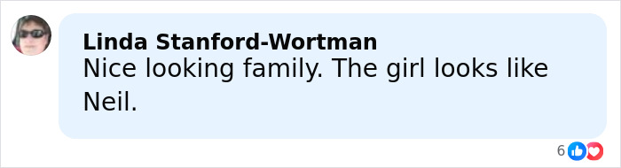 Comment from Linda Stanford-Wortman praising a family, mentioning the girl looks like Neil Patrick Harris. Comment from Linda Stanford-Wortman praising a family, mentioning the girl looks like Neil Patrick Harris.