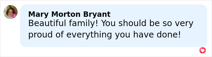 Mary Morton Bryant praising a family for their achievements in a heartfelt supportive comment. Mary Morton Bryant praising a family for their achievements in a heartfelt supportive comment.