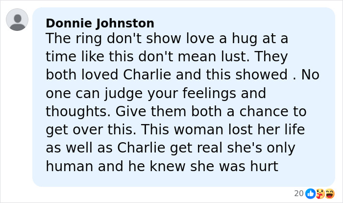 Comment discussing love and feelings amid JD Kirk and Usha Vance split rumors after ringless photo controversy online.