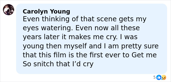 Comment from Carolyn Young discussing emotional impact of the tragic scene from My Girl and Macaulay Culkin’s filming truth. Comment from Carolyn Young discussing emotional impact of the tragic scene from My Girl and Macaulay Culkin’s filming truth.