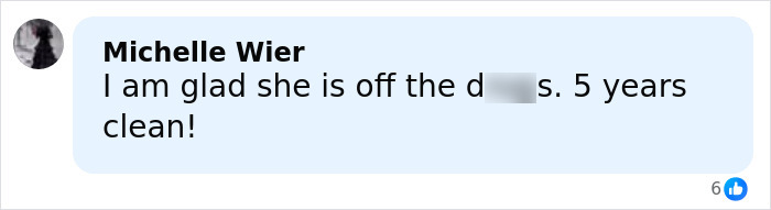 Comment expressing support for Paris Jackson being clean for 5 years after substance use affected her face. Comment expressing support for Paris Jackson being clean for 5 years after substance use affected her face.