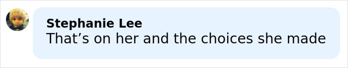 Comment by Stephanie Lee in a social media thread discussing Paris Jackson and the impact of substance use on her face. Comment by Stephanie Lee in a social media thread discussing Paris Jackson and the impact of substance use on her face.