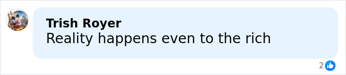 Comment on social media post saying Reality happens even to the rich, highlighting Paris Jackson’s substance use impact on her face. Comment on social media post saying Reality happens even to the rich, highlighting Paris Jackson’s substance use impact on her face.